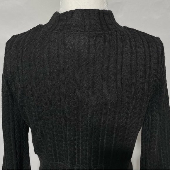 New Band Of The Free Cable Ribbed Knit Mock Neck Sweater Raquel Black Size Large - Picture 8 of 13